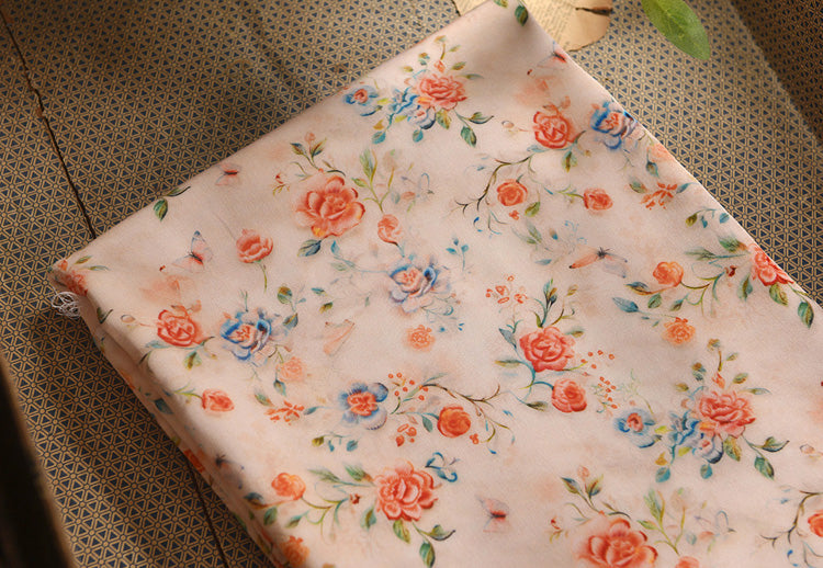 RYHUAJIO - Hight 60 Count Rayon Satin Faux Silk Chinese Style Floral Cheongsam Dress Fabric - 145cm wide by the Yard