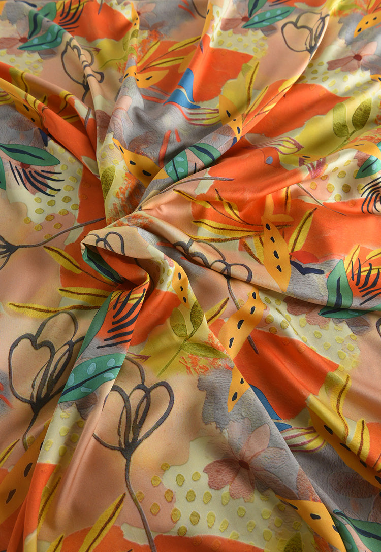RYYINXIA  - Hight 60 Count Rayon Satin Faux Silk Chinese Style Floral Cheongsam Dress Fabric - 145cm wide by the Yard