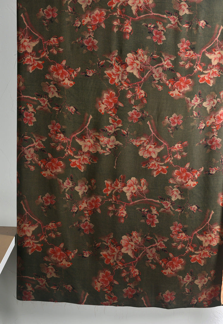 RYLINSEN- Hight 60 Count Rayon Satin Faux Silk Chinese Style Floral Cheongsam Dress Fabric - 145cm wide by the Yard