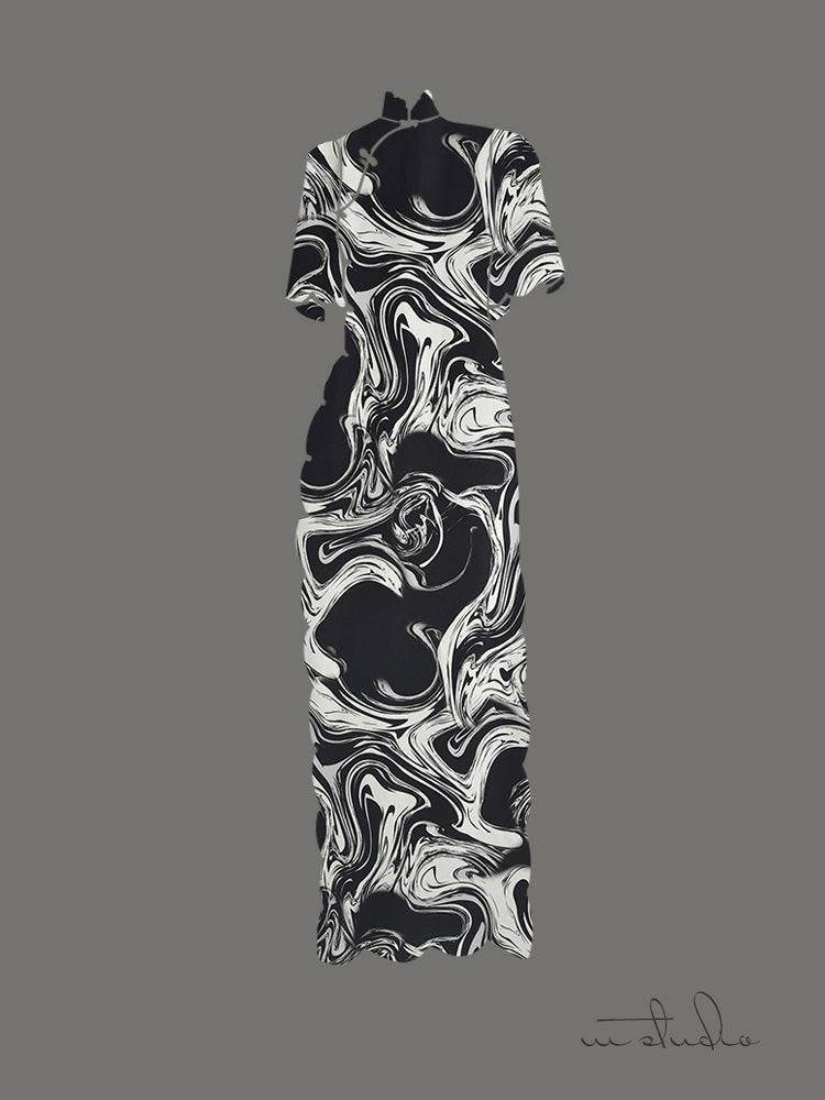 RYFUCHEN - Hight 60 Count Rayon Satin Faux Silk Chinese Style Floral Cheongsam Dress Fabric - 145cm wide by the Yard