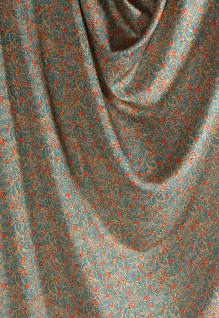 RYQIPHUI - Hight 60 Count Rayon Satin Faux Silk Chinese Style Floral Cheongsam Dress Fabric - 145cm wide by the Yard