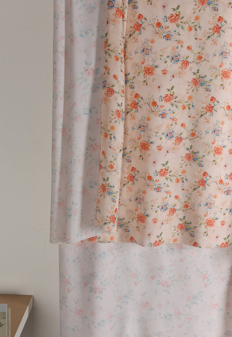 RYHUAJIO - Hight 60 Count Rayon Satin Faux Silk Chinese Style Floral Cheongsam Dress Fabric - 145cm wide by the Yard