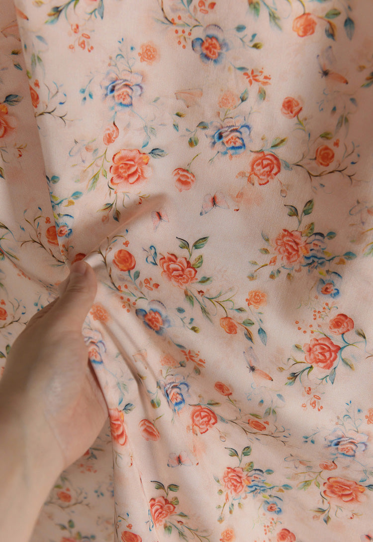 RYHUAJIO - Hight 60 Count Rayon Satin Faux Silk Chinese Style Floral Cheongsam Dress Fabric - 145cm wide by the Yard