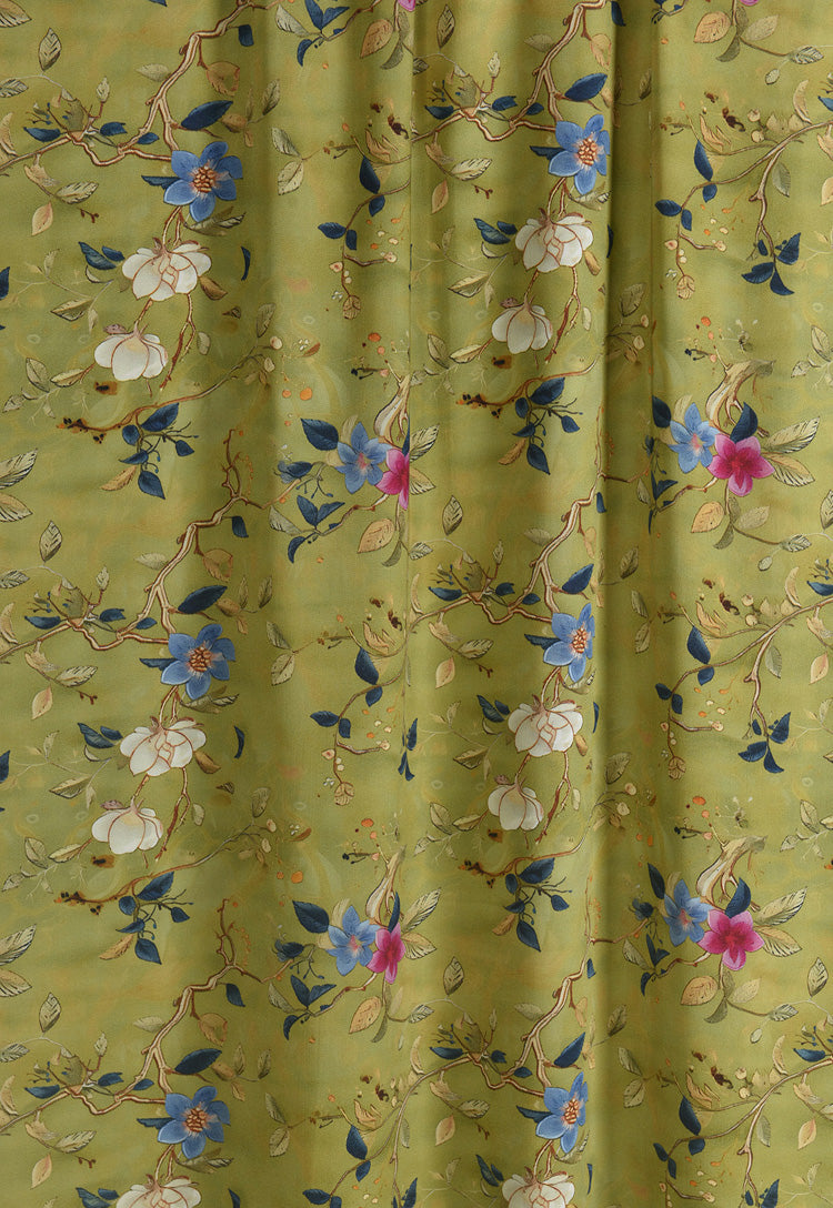 RYRUMENG  - Hight 60 Count Rayon Satin Faux Silk Chinese Style Floral Cheongsam Dress Fabric - 145cm wide by the Yard