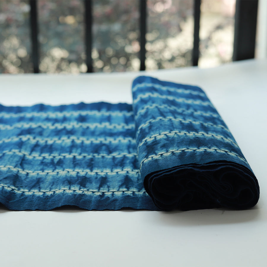 CANCEN- Eco-Friendly Earth Blue Plant Dyed Cotton Fabric - 42cm by the Yard