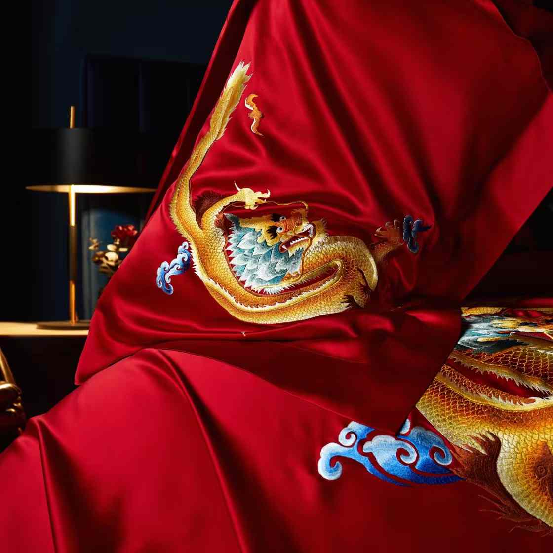 FENGWU - Embroidered Phoniex Silk Bedding Set