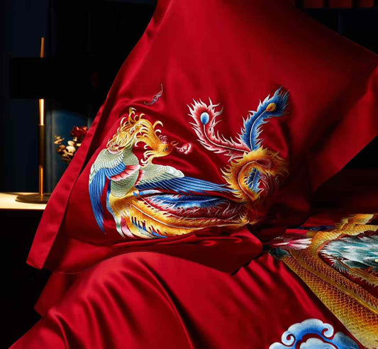 FENGWU - Embroidered Phoniex Silk Bedding Set