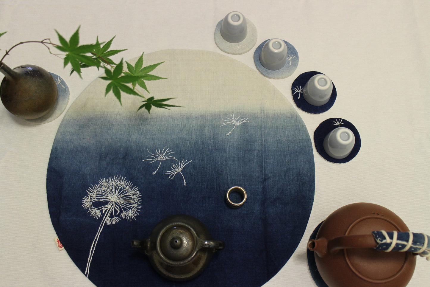 LARABI- Eco-Friendly Earth Blue Plant Dyed Cotton Fabric - 38cm by the Yard