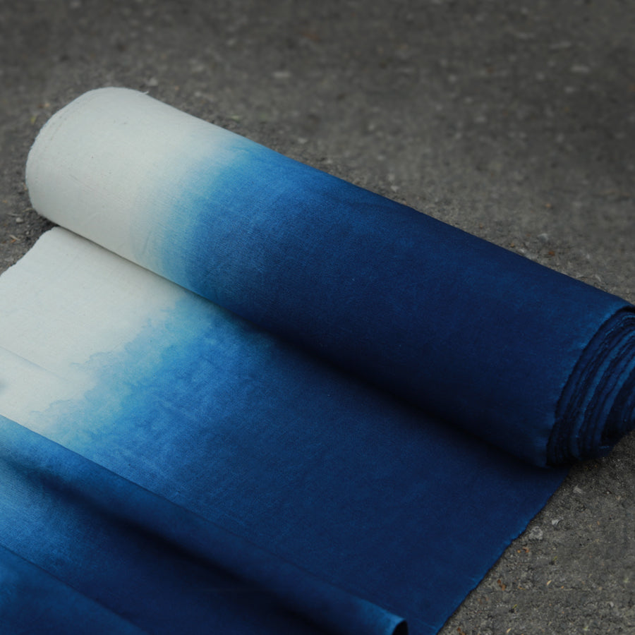 LARABI- Eco-Friendly Earth Blue Plant Dyed Cotton Fabric - 38cm by the Yard