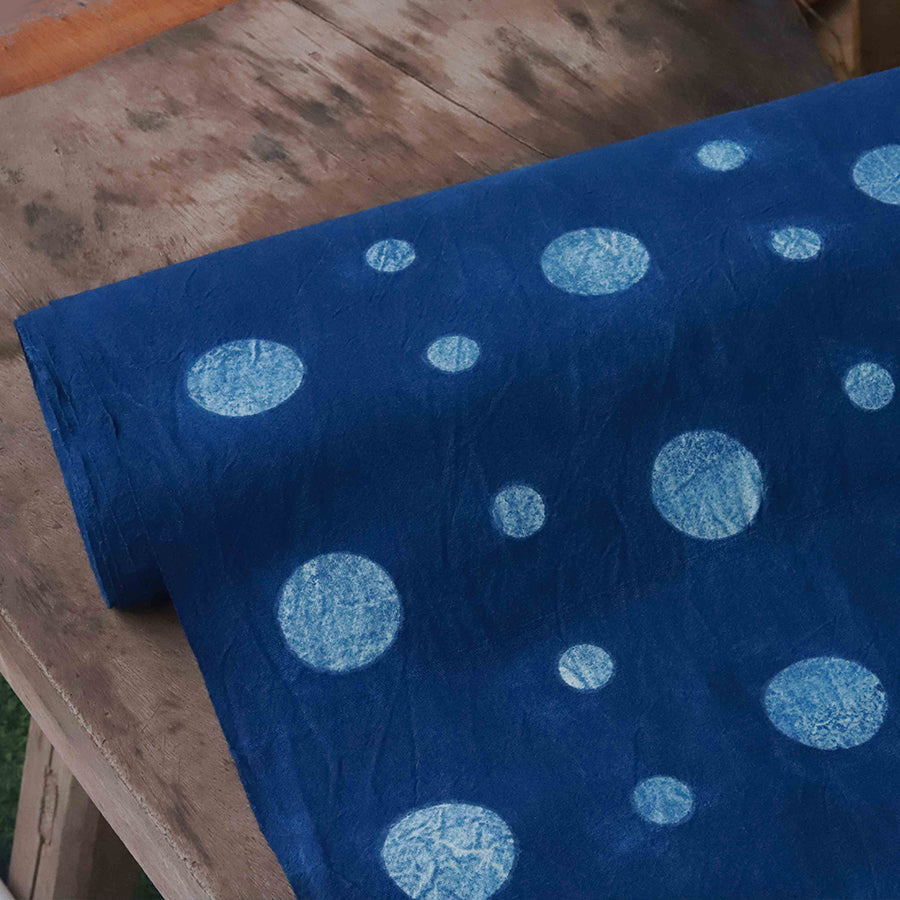 XIBOVO - Eco-Friendly Earth Blue Plant Dyed Cotton Fabric - 38cm by the Yard