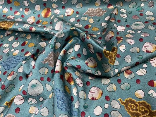 ESHICA - 22 Momme  Pattern Digital Print Stretch Silk Satin Fabric - 108cm wide by the Yard