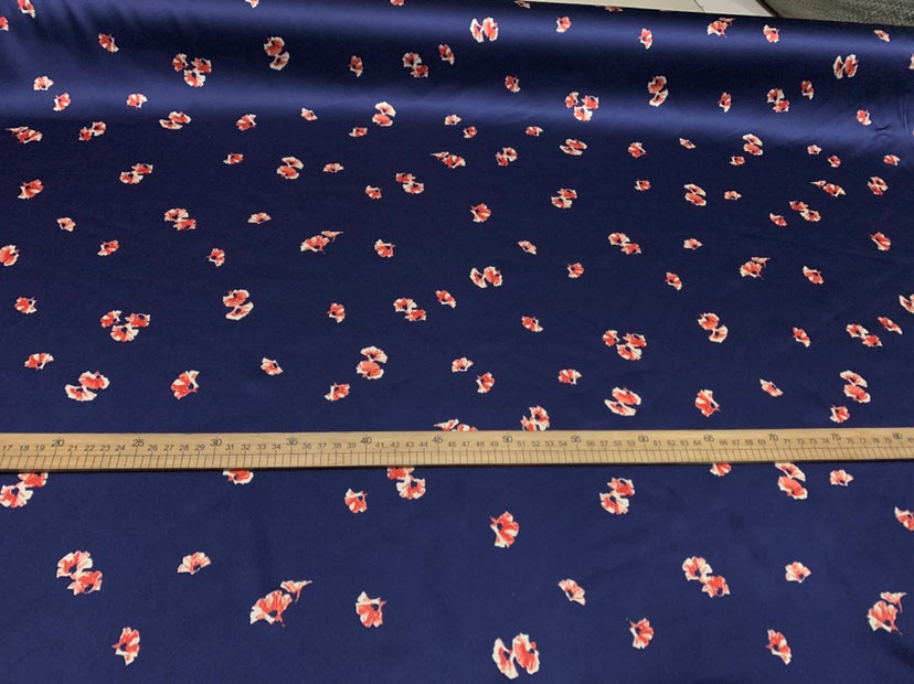 FASISU - 19 Momme Niche Design Floral Pattern Digital Print Stretch Silk Satin Fabric - 140cm wide by the Yard