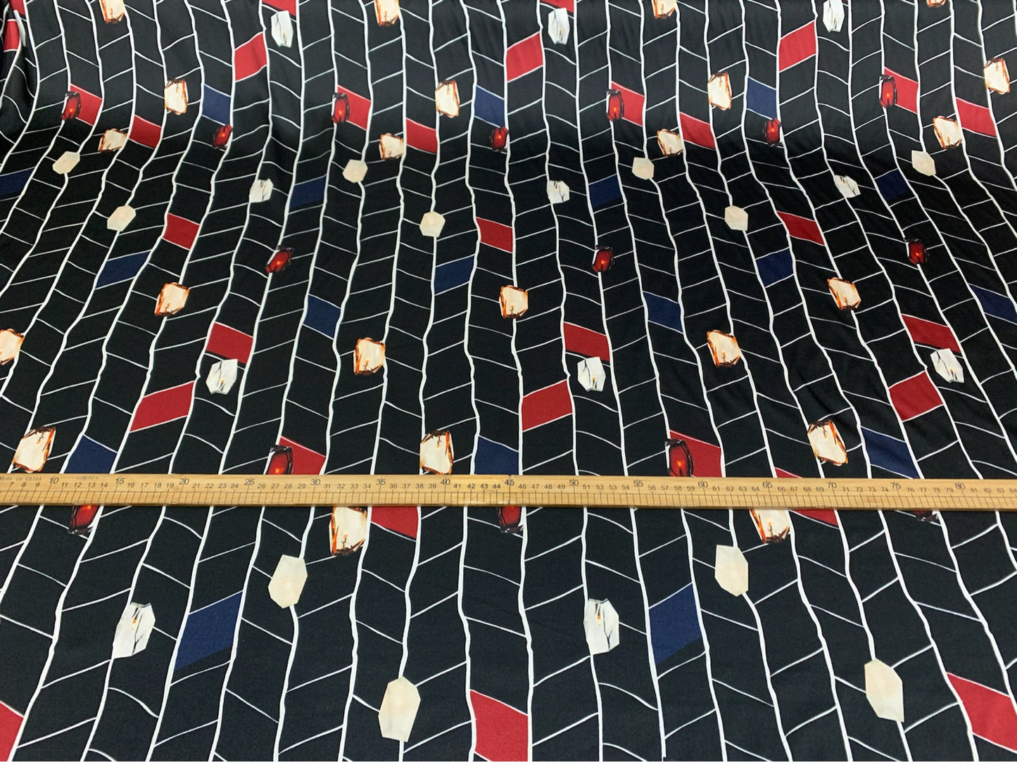 HAIGER - 19 Momme Black Plaid Pattern Digital Print Stretch Silk Satin Fabric - 140cm wide by the Yard