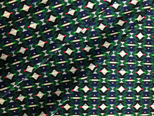 LITYSU - 19 Momme Geometric Square Pattern Digital Print Stretch Silk Satin Fabric - 108cm wide by the Yard
