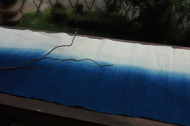LARABI- Eco-Friendly Earth Blue Plant Dyed Cotton Fabric - 38cm by the Yard