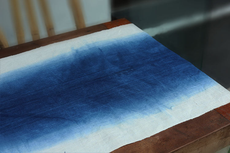 DOUBIA - Eco-Friendly Earth Blue Plant Dyed Cotton Fabric - 38cm by the Yard