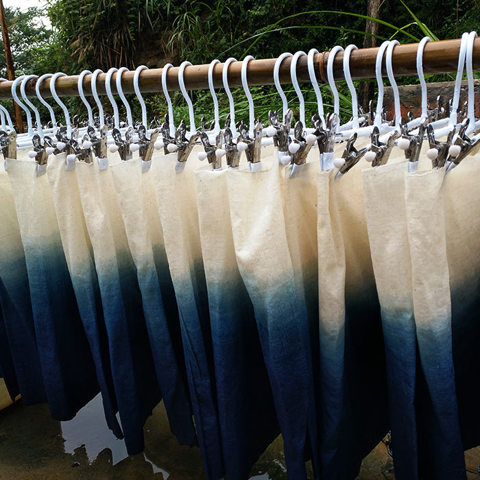 LARABI- Eco-Friendly Earth Blue Plant Dyed Cotton Fabric - 38cm by the Yard