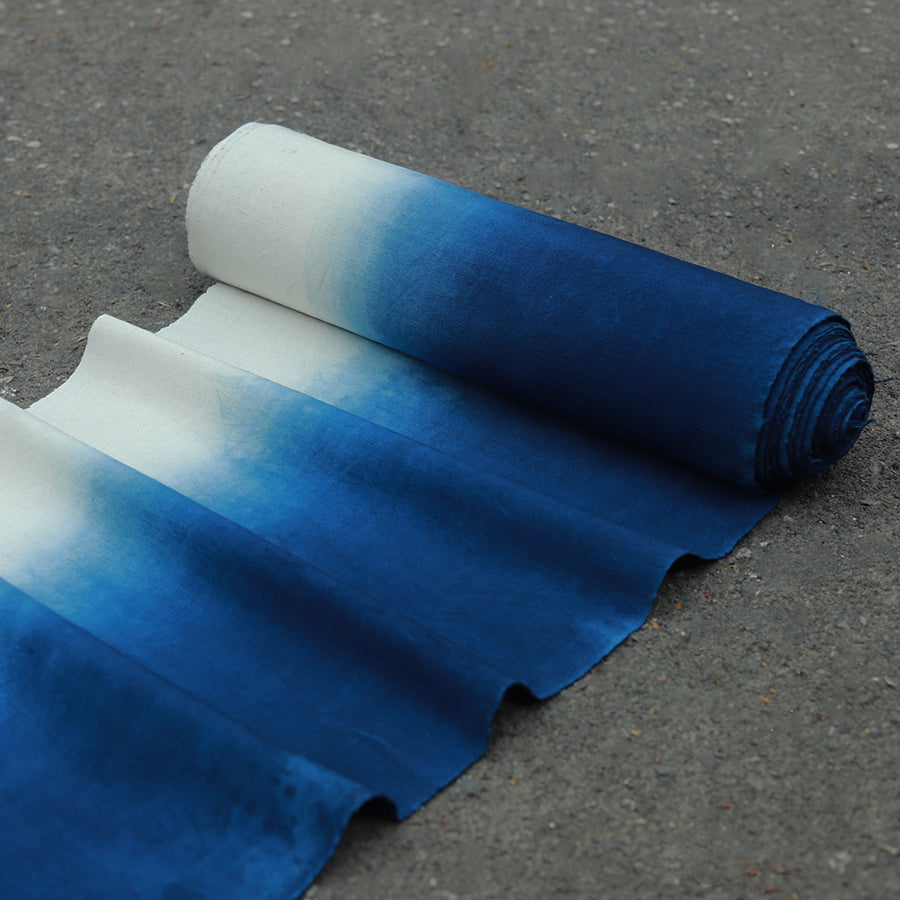 LARABI- Eco-Friendly Earth Blue Plant Dyed Cotton Fabric - 38cm by the Yard