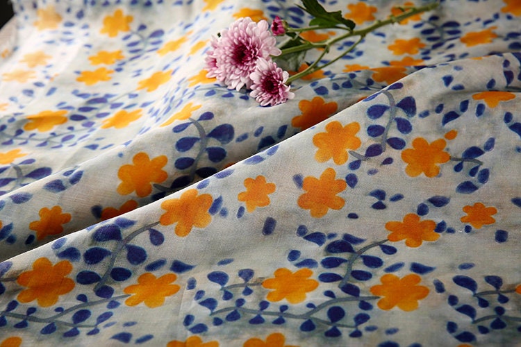 LANCAO - Digital Printing 42 Thread Count Ramie Fabric - 140cm wide by the Yard