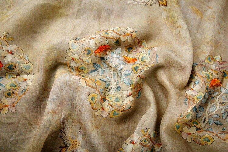 FUSANG - Digital Printing 42 Thread Count Ramie Fabric - 140cm wide by the Yard