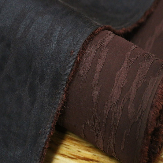 ZHEZHOU - 28 Momme Wrinkle Texture Jacquard Stretchy Mud Silk Fabric - 114cm wide by the Yard