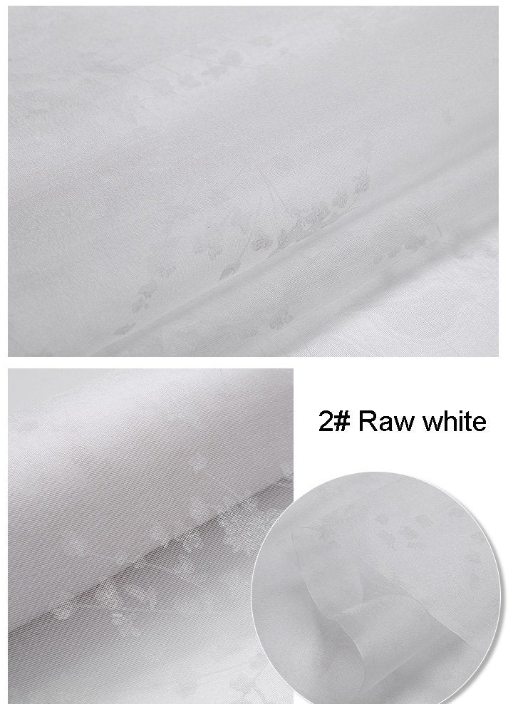 12 Colors Floral Print Stiff Structured Grid Cloth Silk Organza Fabric - By the Yard
