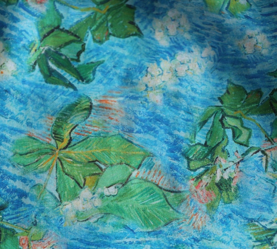 BAISE - Floral Print Ramie Fabric-By the Yard