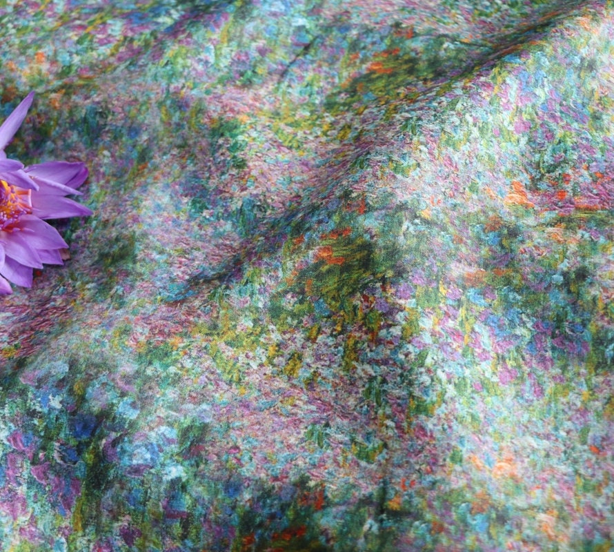 ZIHUATIAN - Floral Print Ramie Fabric-By the Yard