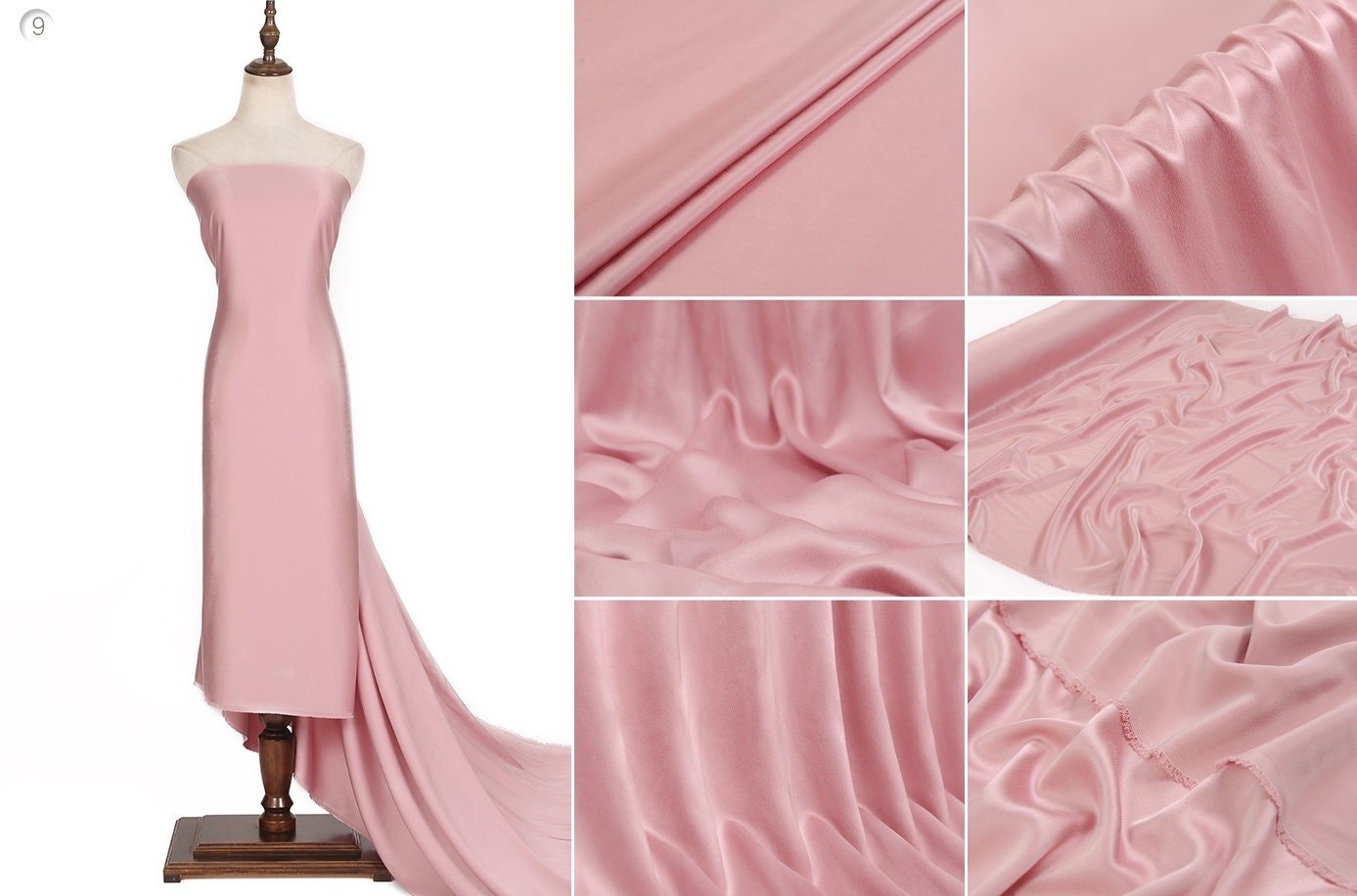 30mm Stone-Wash Pure Silk Satin 9 Colors Fabric By the Yard