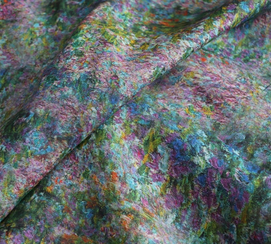 ZIHUATIAN - Floral Print Ramie Fabric-By the Yard