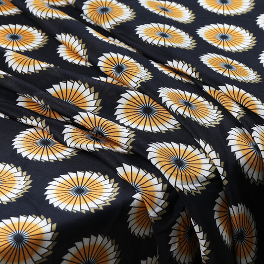 CHILUN - 14 momme Floral Print Silk Crepe de Chine Fabric - 140cm wide by the Yard