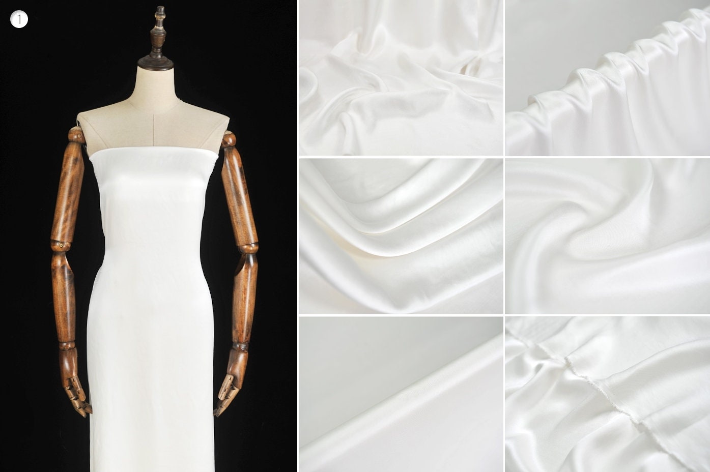 30mm Stone-Wash Pure Silk Satin 9 Colors Fabric By the Yard