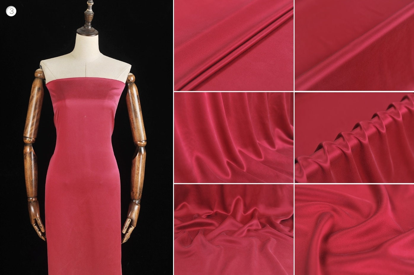 30mm Stone-Wash Pure Silk Satin 9 Colors Fabric By the Yard