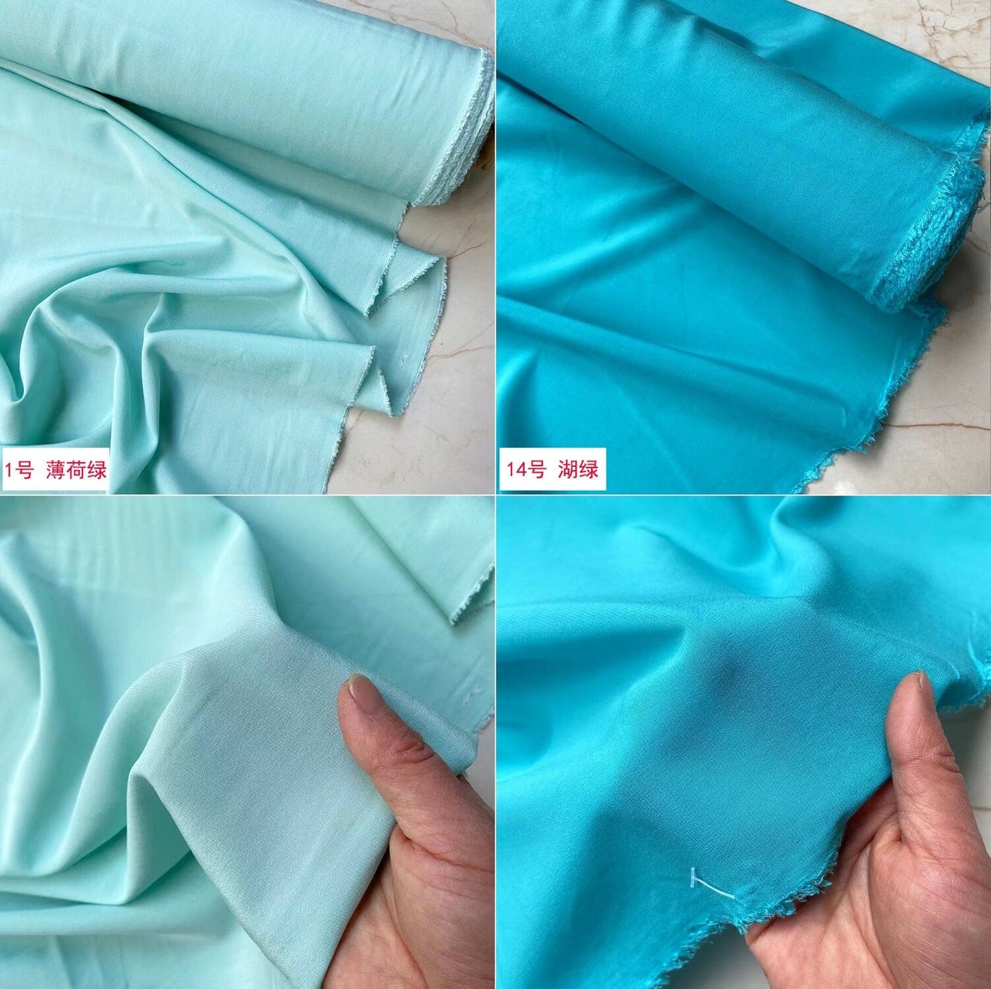 16 Momme 20 Colors Solid Stretch Silk Crepe de Chine Fabric - 108cm wide by the Yard