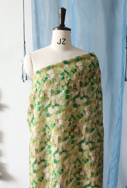 YUJINXIANG - Oil Painting Style Tulips Print Ramie Fabric - 140cm wide by the Yard