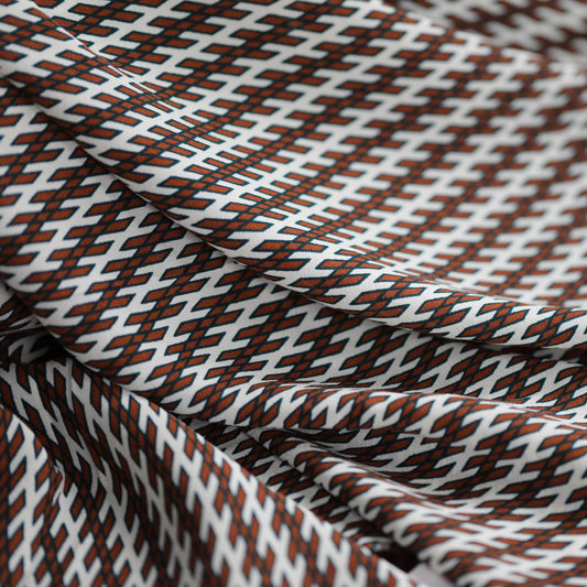 JIHE - 20 momme Geometric Print Silk Crepe de Chine Jianhong Crepe Fabric - 114cm wide by the Yard