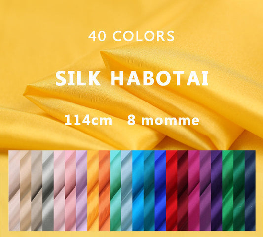 40 Solid Colors - 8 Momme Habotai Silk Fabric for Prom Dresses - 114cm wide by the Yard