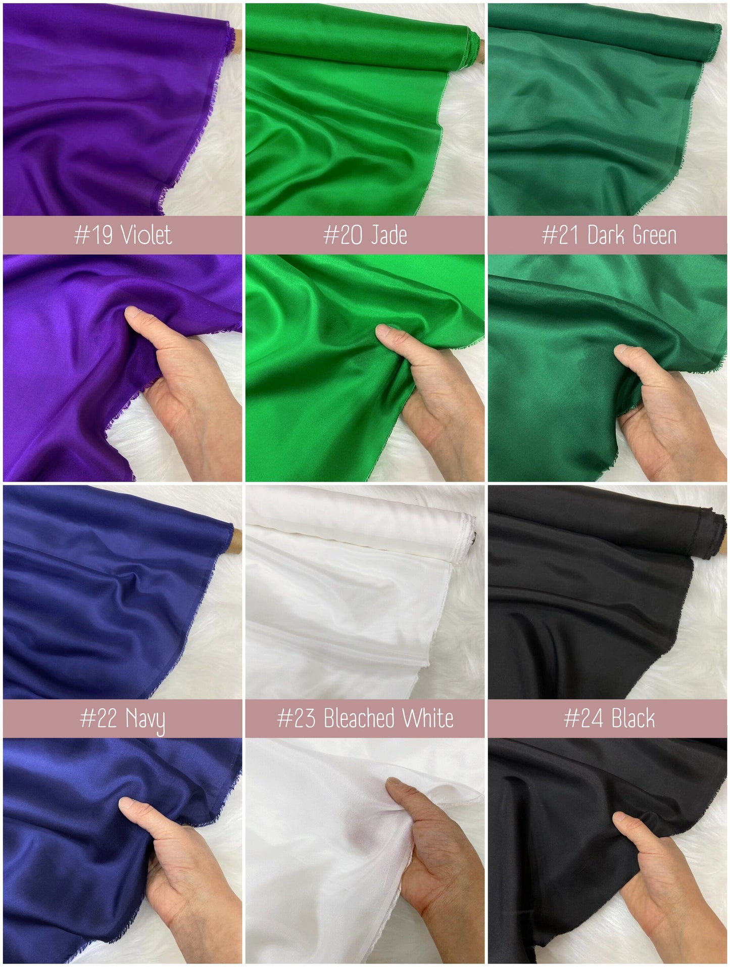 40 Solid Colors - 8 Momme Habotai Silk Fabric for Prom Dresses - 114cm wide by the Yard
