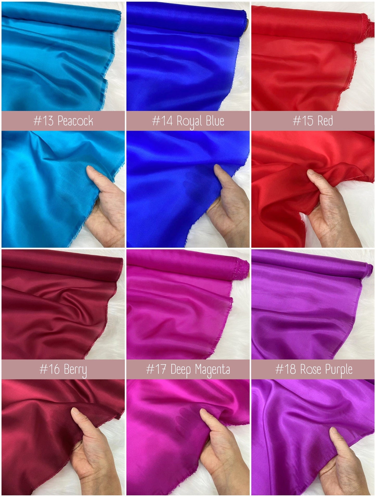 40 Solid Colors - 8 Momme Habotai Silk Fabric for Prom Dresses - 114cm wide by the Yard