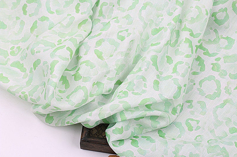 LVBAOWEN - Flowers Print Ramie Fabric - 140cm wide by the Yard
