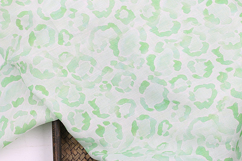 LVBAOWEN - Flowers Print Ramie Fabric - 140cm wide by the Yard