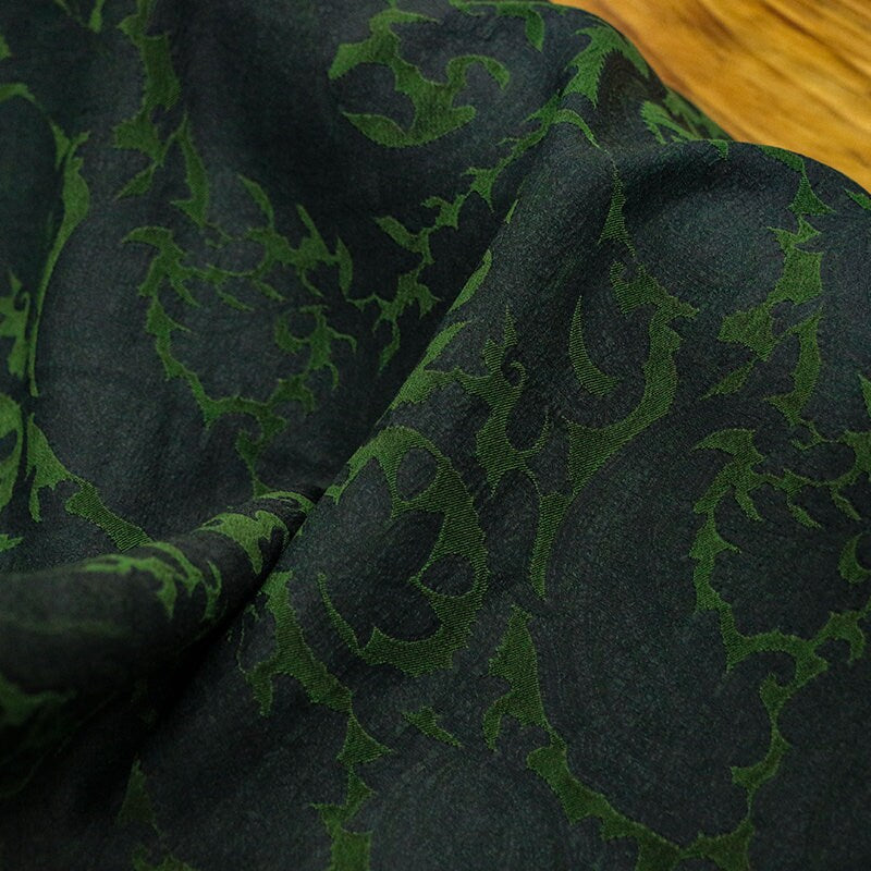 YAOIAN - 26 Momme Jacquard Handmade Mud Silk Fabric - 135cm wide by the Yard