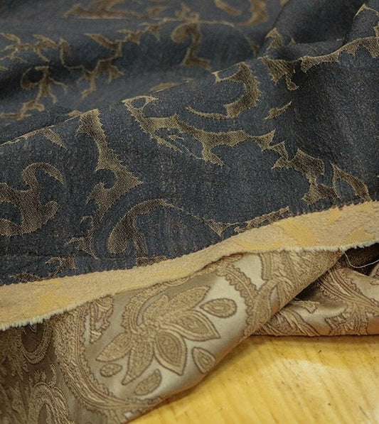 TENGTU - 26 Momme Jacquard Handmade Mud Silk Fabric - 135cm wide by the Yard