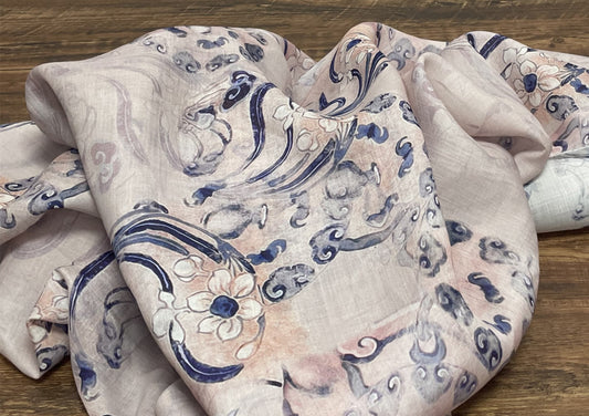 QINHUACI - Digital Printing 42 Thread Count Ramie Fabric - 140cm wide by the Yard