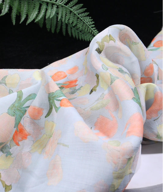 QIUYINONG - Digital Printing 42 Thread Count Ramie Fabric - 140cm wide by the Yard