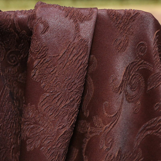 GLEJUN - 28 Momme Jacquard Handmade Plant Dye HongYunsha Silk Fabric - 110cm wide by the Yard