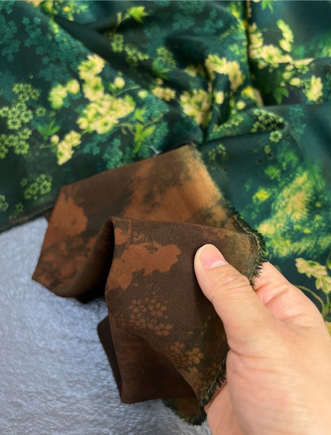 DAIYANHC - 25 Momme Stretch Plant Dye HongYunSha Silk Fabric - 114cm wide by the Yard