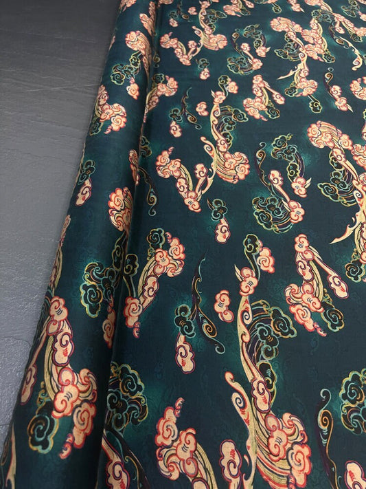 CANGHAIXY - 25 Momme Stretch Plant Dye HongYunSha Silk Fabric - 114cm wide by the Yard
