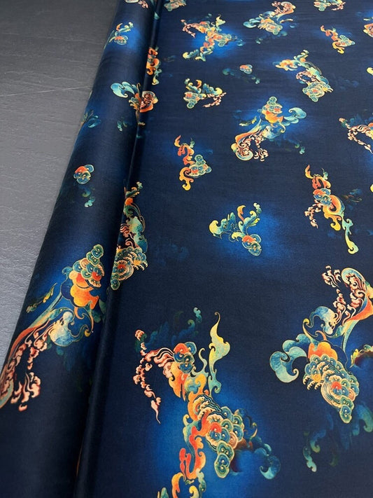 XYRANYIN - 25 Momme Stretch Plant Dye HongYunSha Silk Fabric - 114cm wide by the Yard