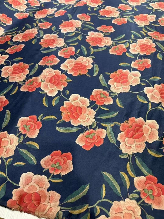 FENFURONG - 50 Momme Handmade PIZI Mud Silk Satin Fabric - 110cm wide by the Yard